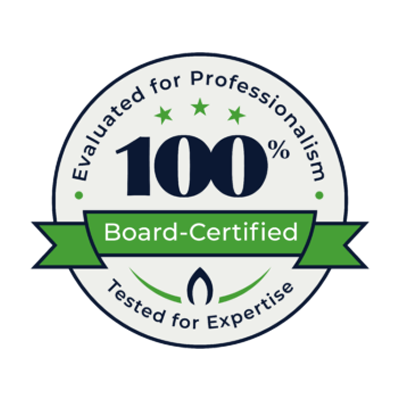 Evaluated for Professionalism, Trusted for Expertise, 100% Board-Certified